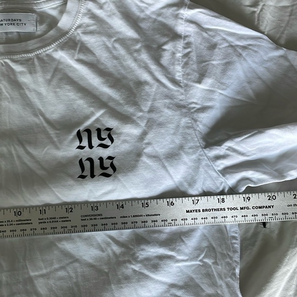 Saturdays New York City White Brand Tee Tshirt NY Script men size M - Picture 2 of 12